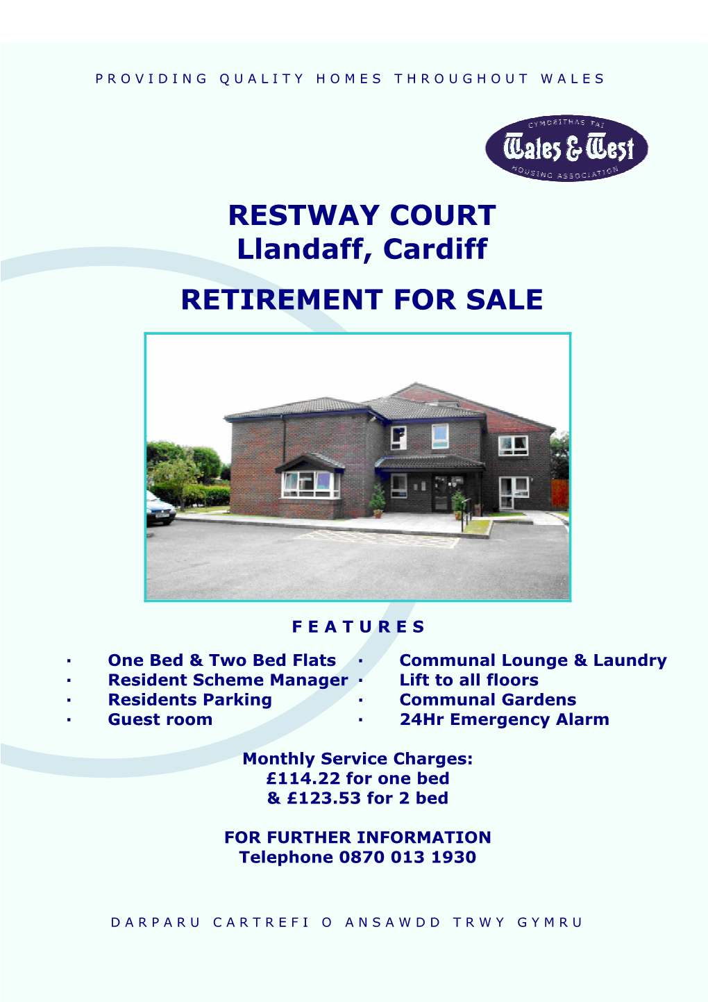 RESTWAY COURT Llandaff, Cardiff RETIREMENT for SALE