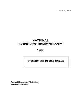 Susenas 1996 Manual IIIA