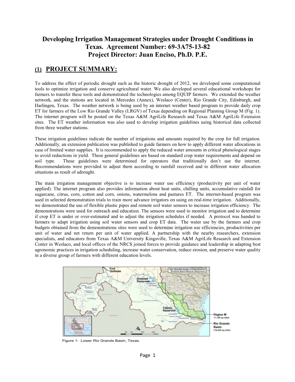 Developing Irrigation Management Strategies Under Drought Conditions in Texas