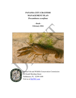PANAMA CITY CRAYFISH MANAGEMENT PLAN Procambarus Econfinae