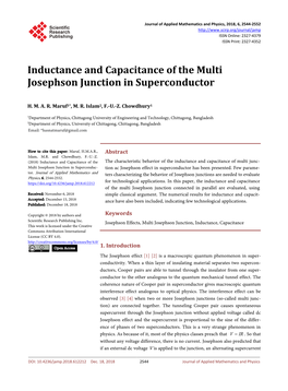 Inductance and Capacitance of the Multi Josephson Junction in Superconductor