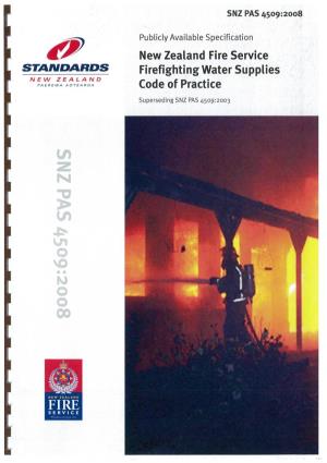 New Zealand Fire Service Firefighting Water Supplies Code of Practice