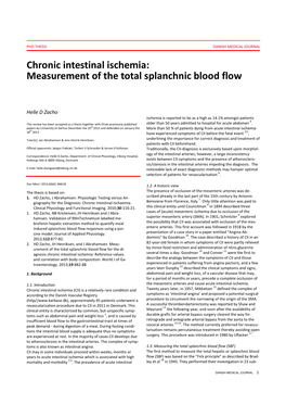 Chronic Intestinal Ischemia: Measurement of the Total Splanchnic Blood Flow
