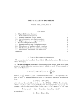 Part 1: Elliptic Equations
