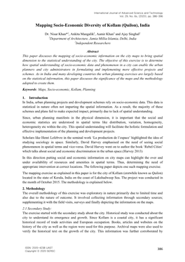 Mapping Socio-Economic Diversity of Kollam (Quilon), India