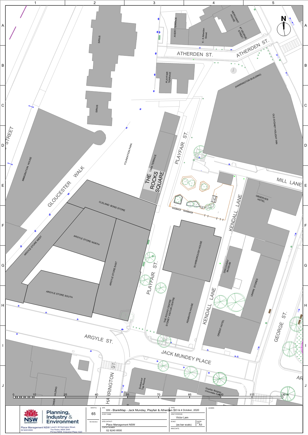 Rocks Site Maps, Detailed. Jack Mundey Place, Playfair St, Atherden St. for Non-Market Days