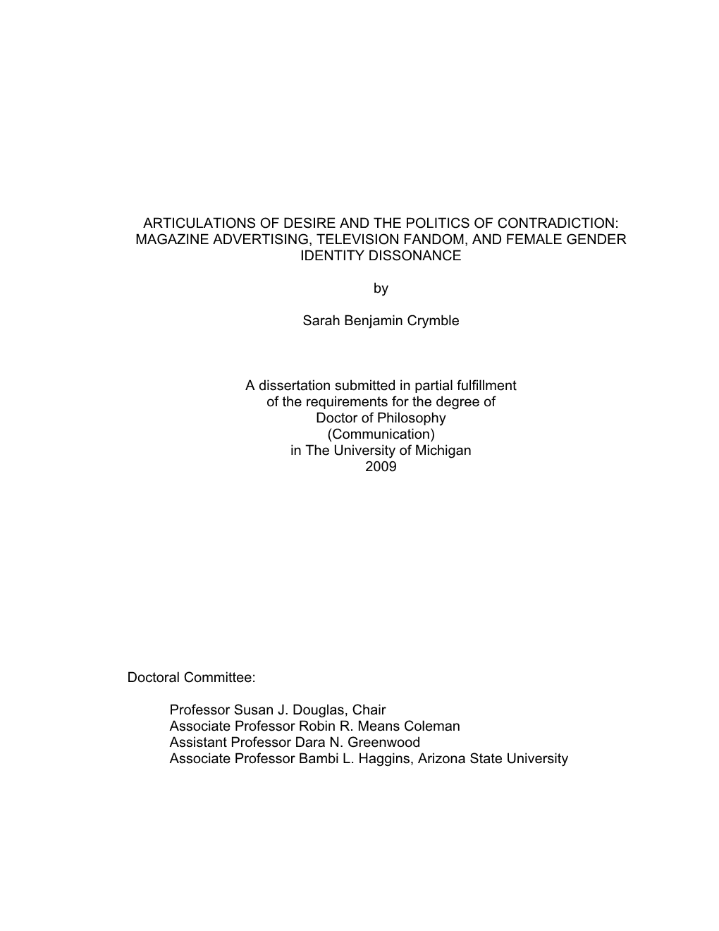 Articulations of Desire and the Politics of Contradiction: Magazine Advertising, Television Fandom, and Female Gender Identity Dissonance