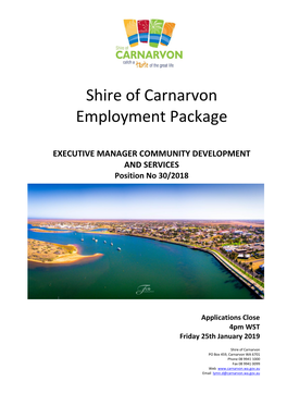 Shire of Carnarvon Employment Package