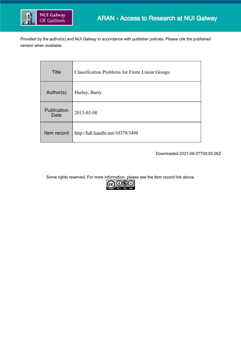 Classification Problems for Finite Linear Groups