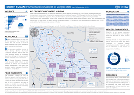 SOUTH SUDAN: Humanitarian Snapshot of Jonglei State (As of 4 September 2013)