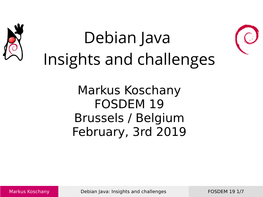 Debian Java Insights and Challenges