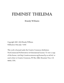 Feminist Thelema