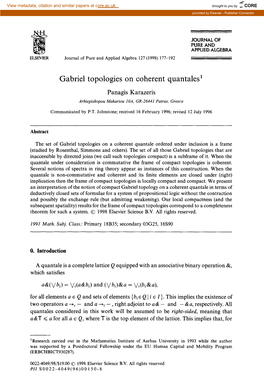 Gabriel Topologies on Coherent Quantales'