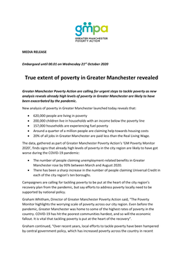 True Extent of Poverty in Greater Manchester Revealed