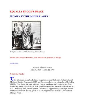 Equally in God's Image Women in the Middle Ages
