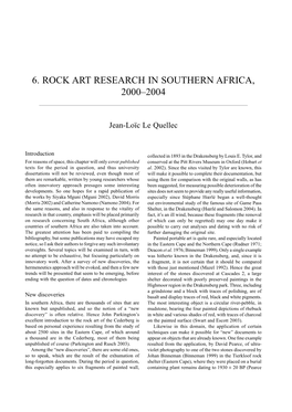 6. Rock Art Research in Southern Africa, 2000–2004