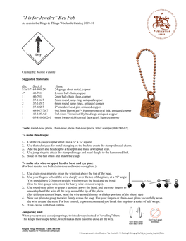 Projects | Designer Tip Sheets | J Is for Jewelry Keyfob (High Resolution)