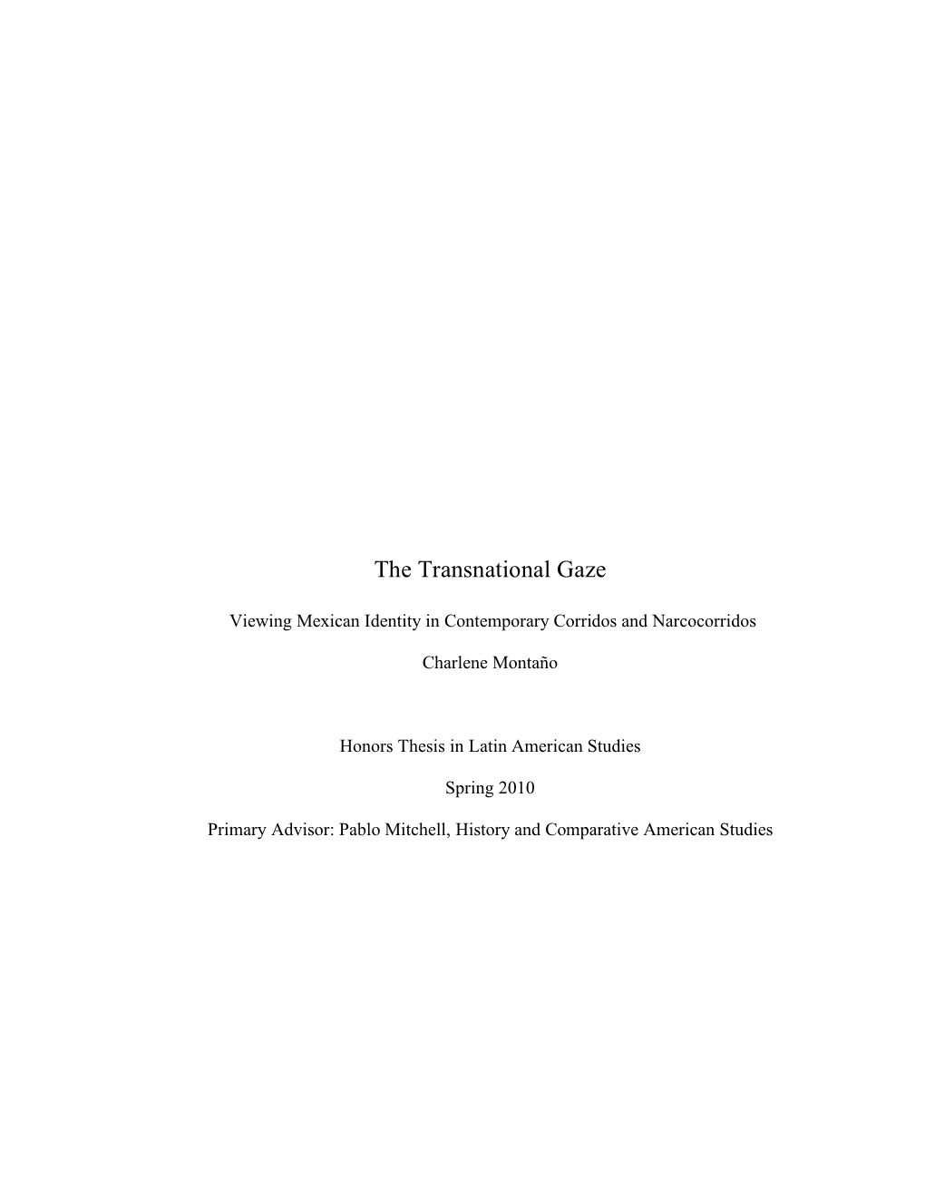 The Transnational Gaze