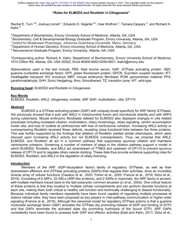 Rootletin in Ciliogenesis”