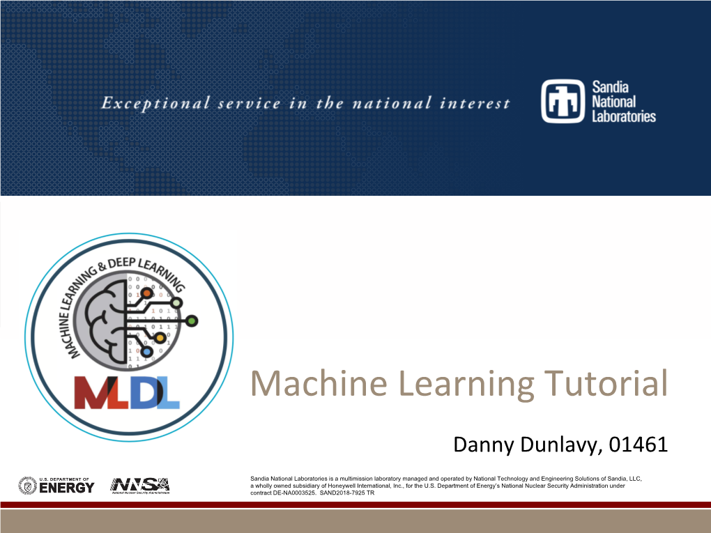 Machine Learning Tutorial