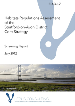 Habitat Regulations Assessment Of