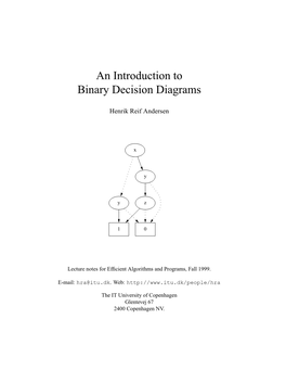 An Introduction to Binary Decision Diagrams