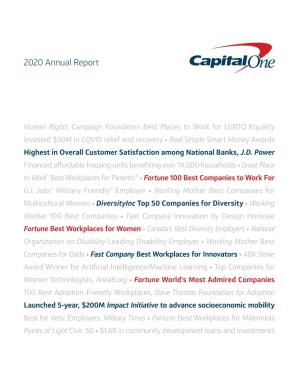 2020 Annual Report CAPITAL ONE FINANCIAL CORPORATION CORPORATION FINANCIAL ONE CAPITAL