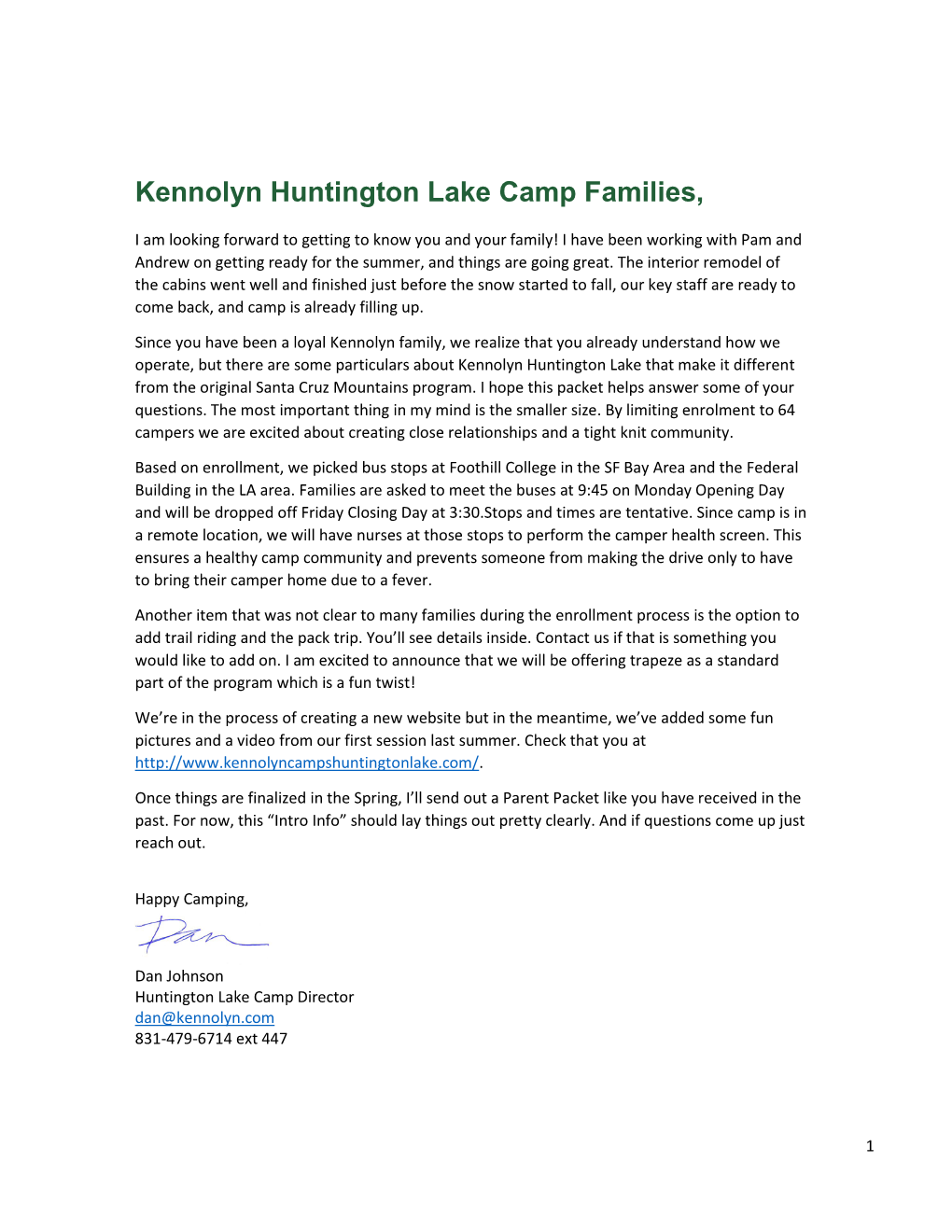 Kennolyn Huntington Lake Camp Families