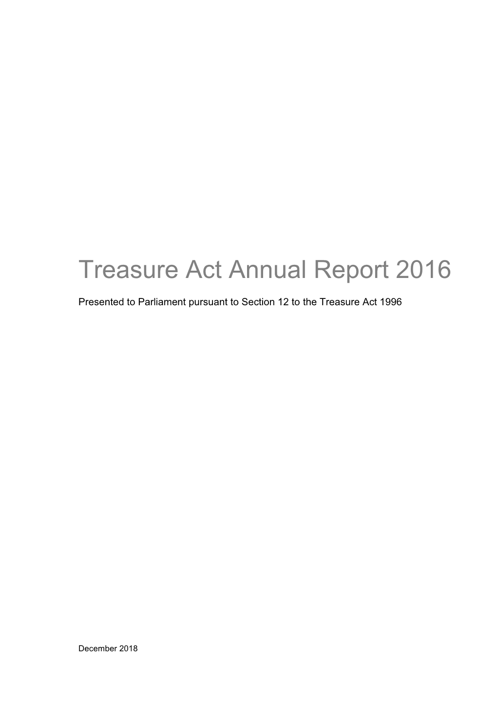 Treasure Act Annual Report 2016