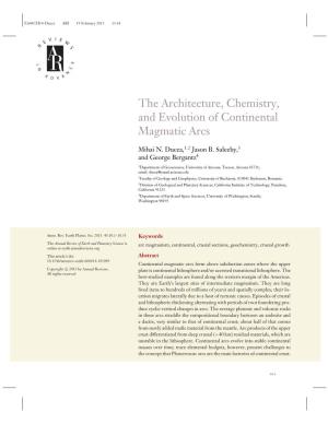 The Architecture, Chemistry, and Evolution of Continental Magmatic Arcs