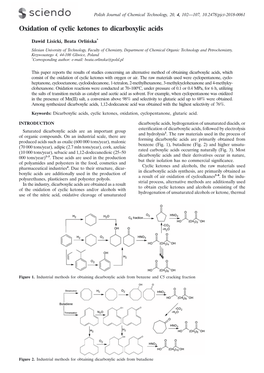 Oxidation of Cyclic Ketones to Dicarboxylic Acids