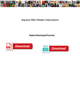 Aqueon Mini Heater Instructions