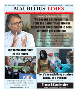 Unwind Mauritius Times Tuesday, January 19 , 2021 13