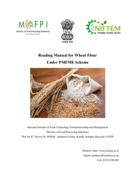 Reading Manual for Wheat Flour Under PMFME Scheme