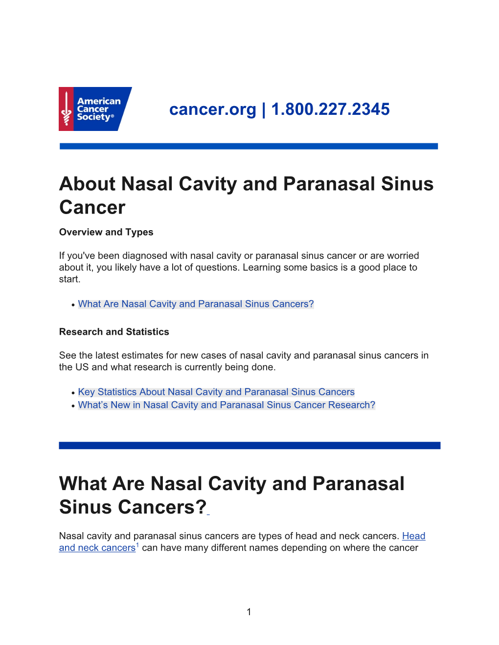 What Are Nasal Cavity And Paranasal Sinus Cancers Docslib