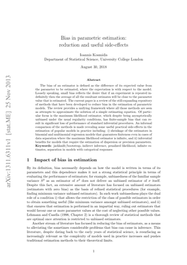 Bias in Parametric Estimation: Reduction and Useful Side-Effects