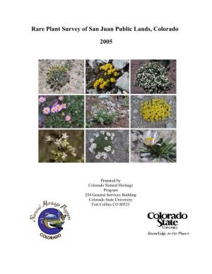 Rare Plant Survey of San Juan Public Lands, Colorado