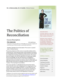 The Politics of Reconciliation