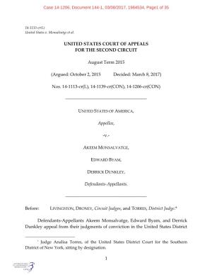 1 United States Court of Appeals for The