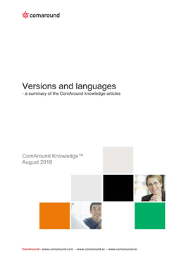 Versions and Languages - a Summary of the Comaround Knowledge Articles