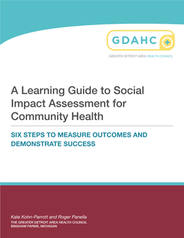 A Learning Guide to Social Impact Assessment for Community Health