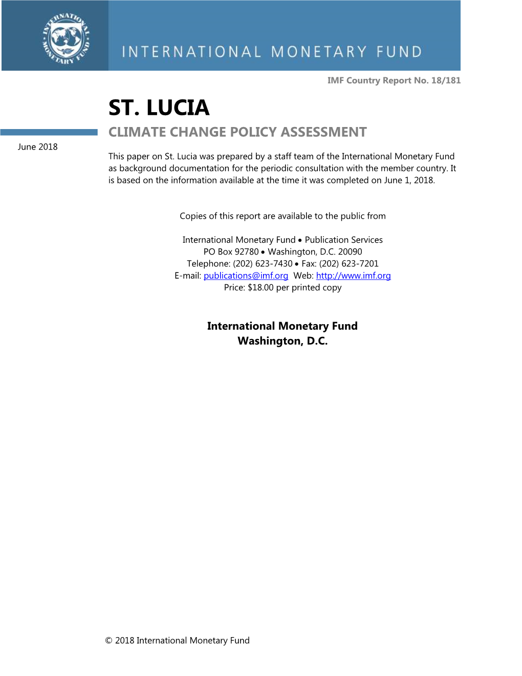 St. Lucia: Climate Change Policy Assessment