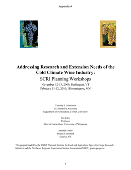 Addressing Research and Extension Needs Of