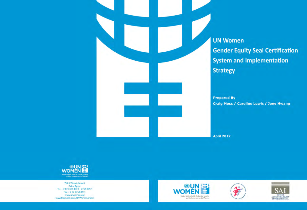 UN Women Gender Equity Seal Certification System and Implementation Strategy