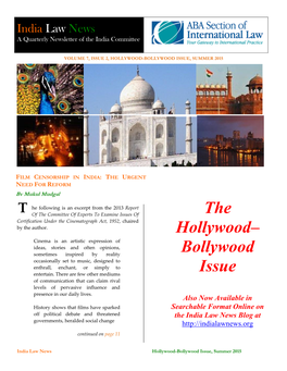 Hollywood-Bollywood Issue, Summer 2015
