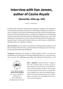 Interview with Van Jensen, Author of Casino Royale (Dynamite, 2018, Pp