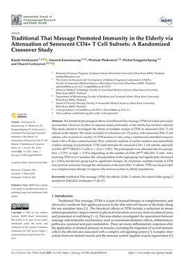 Traditional Thai Massage Promoted Immunity in the Elderly Via Attenuation of Senescent CD4+ T Cell Subsets: a Randomized Crossover Study