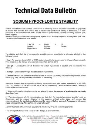 Sodium Hypochlorite Stability