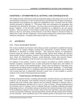 Chapter 3: Environmental Setting and Consequences