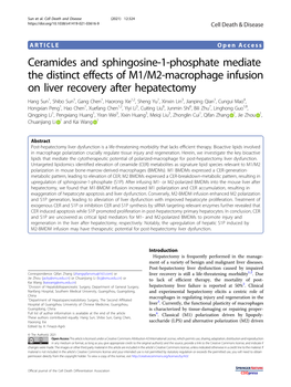 Ceramides and Sphingosine-1-Phosphate Mediate the Distinct Effects of M1/M2-Macrophage Infusion on Liver Recovery After Hepatect